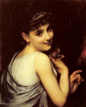 埃蒂安 阿道夫 皮奧特 A Young Beauty Holding A Red Rose 埃蒂安 阿道夫 皮奧特 A Young Beauty Holding A Red Rose